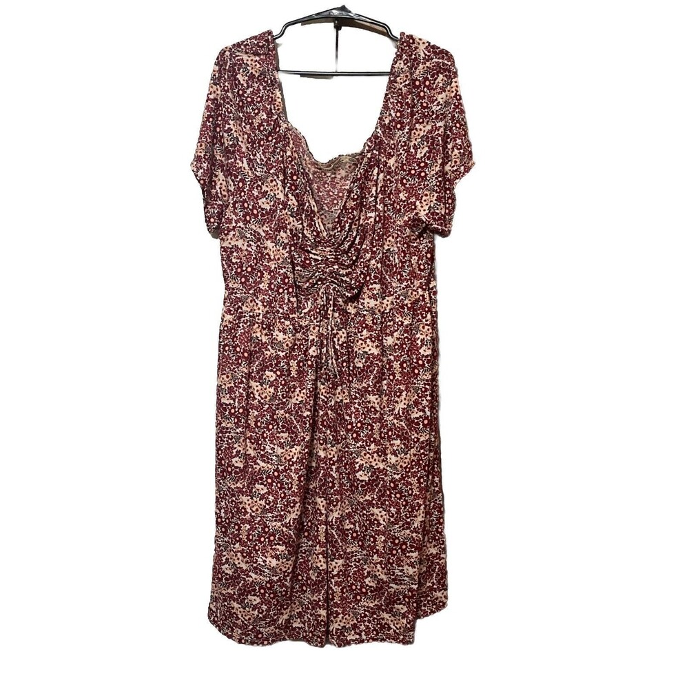 Women’s Liberty Love Floral Dress Size 3XL Ruched Tie Front